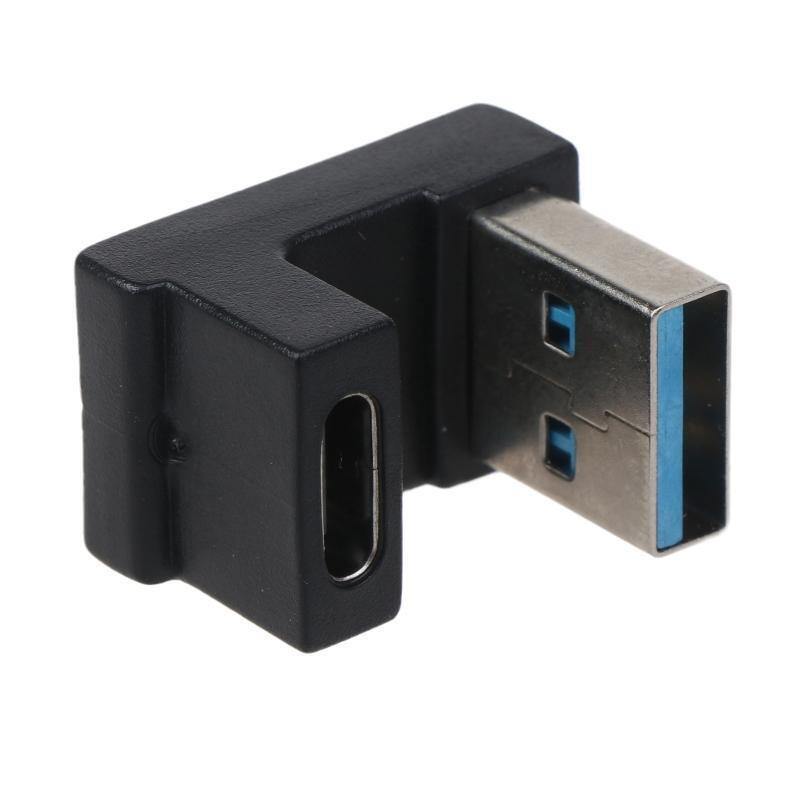180 Degree USB 3.0 Right Angle A Male to USB 3.0 Type C Female Adapter 10Gbps