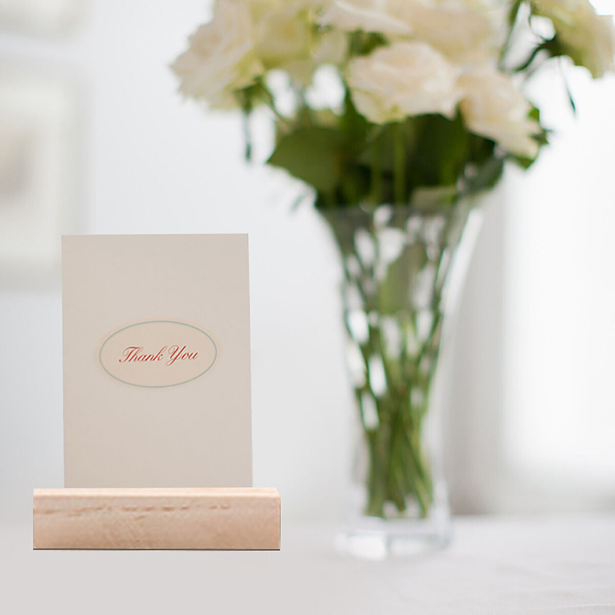 Wood Stands - Place Card Holder 12 Pack Wood Base Menu Table Number Stands