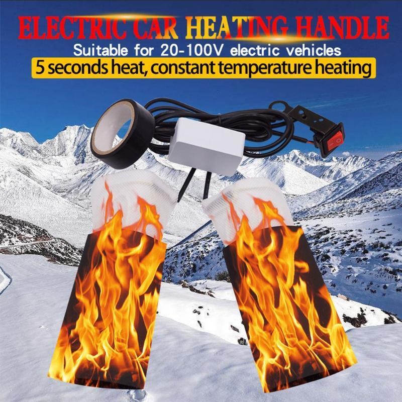 20-100V Handlebar Electric Hot Heated Pads Winter Hand Grips Heating Cushion
