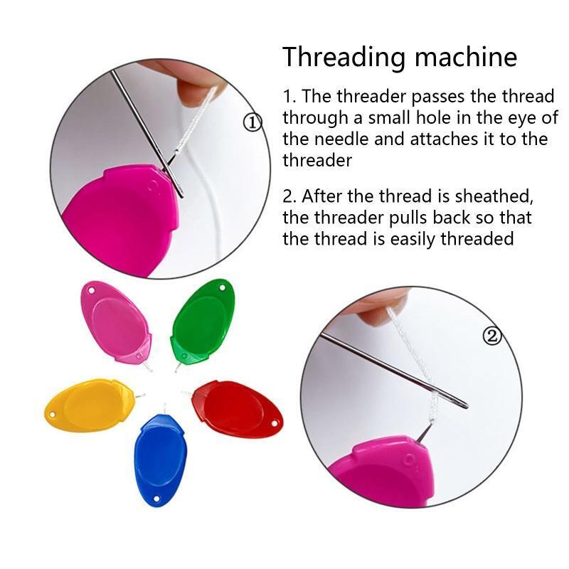 Plastic Needle Threader for Hand Sewing, Wire Loop DIY Needle Threader