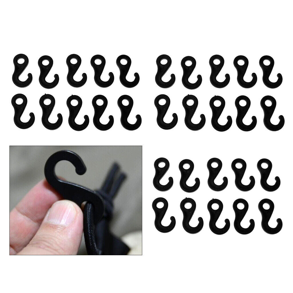 30Pieces  Cord Hooks Elastic String Karabiner Shock Cord  Ends