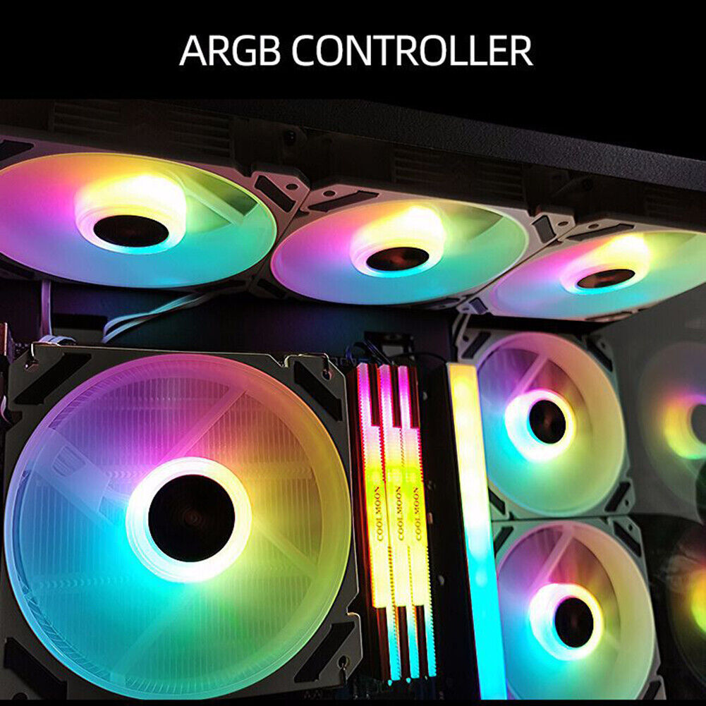 120mm PWM ARGB PC Case Fan 4 Pin Addressable RGB Cooling Fan for CPU Cooler