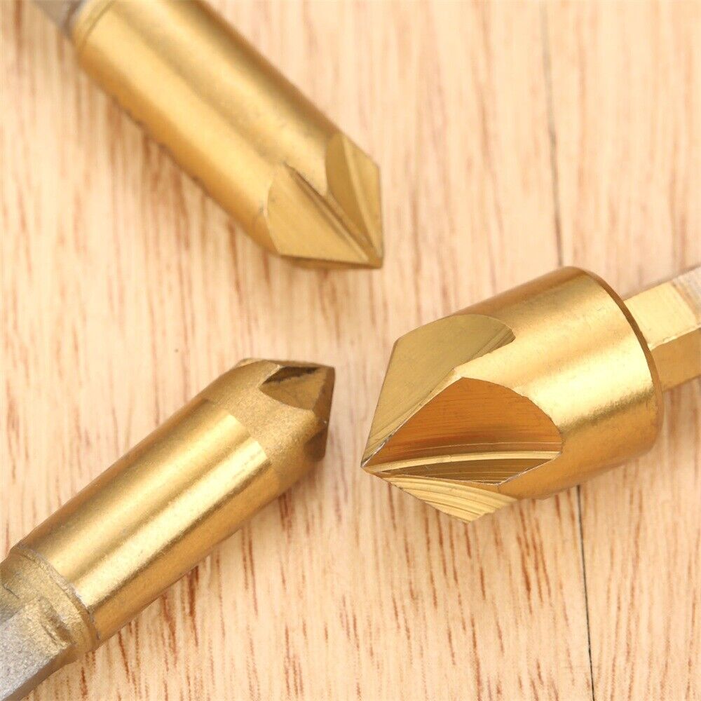 Durable 6pcs 6-19mm Drill Bits Countersinking Chamfering Deburring Cutter Tool