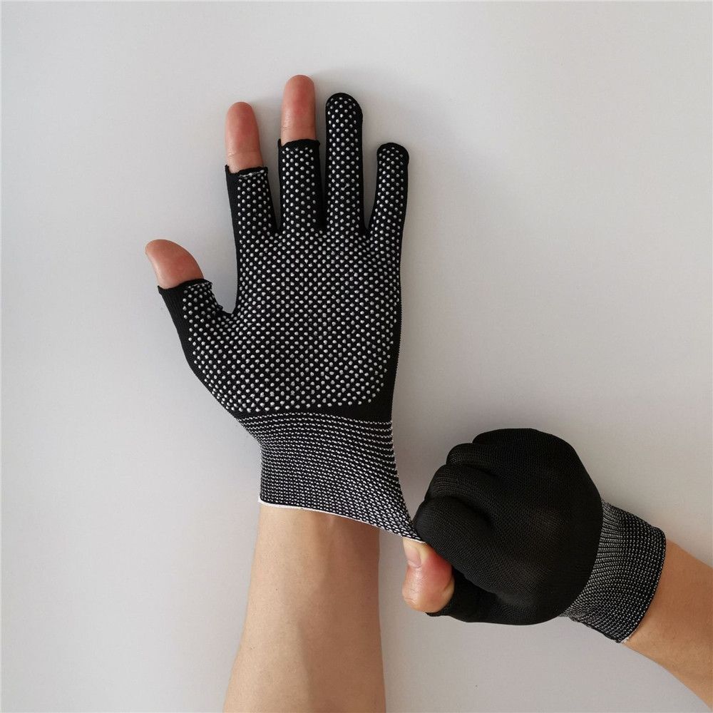 Sun Protection Anti-Slip Fishing Gloves Open/Half Fingers Driving Mittens