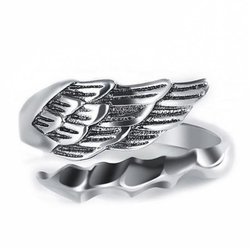 Angel Demon Wing Ring Couples Punk Adjustable Rings Birthday Gift for Men Women