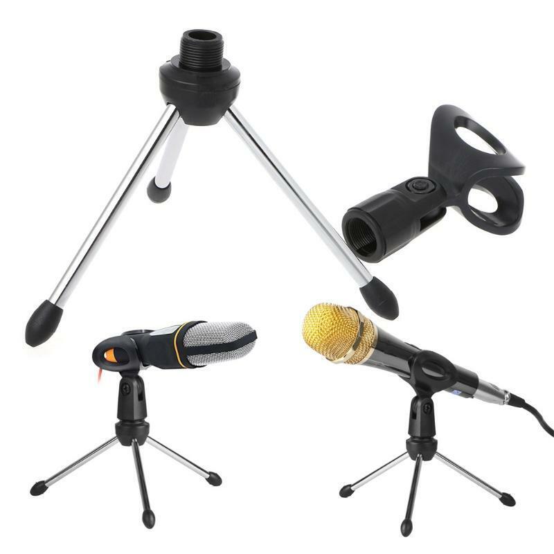 Mini Portable Microphone Holder Desktop Foldable Mic Stand Tabletop Tripod