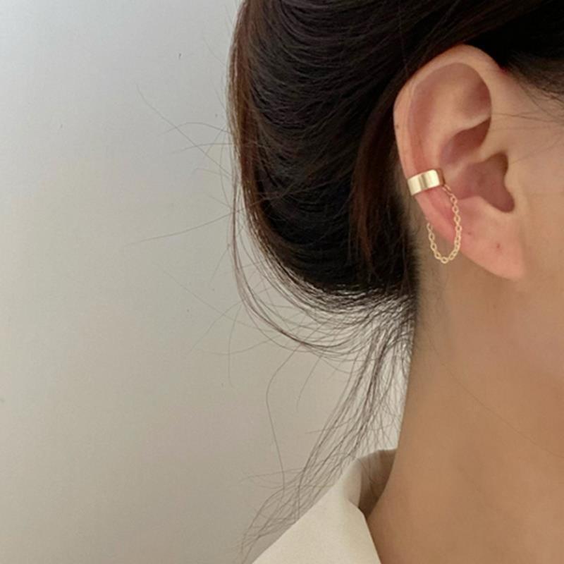 Individual Simple Punk Style Earrings Chain Tassel Clip Ear Cuff For Women Girls