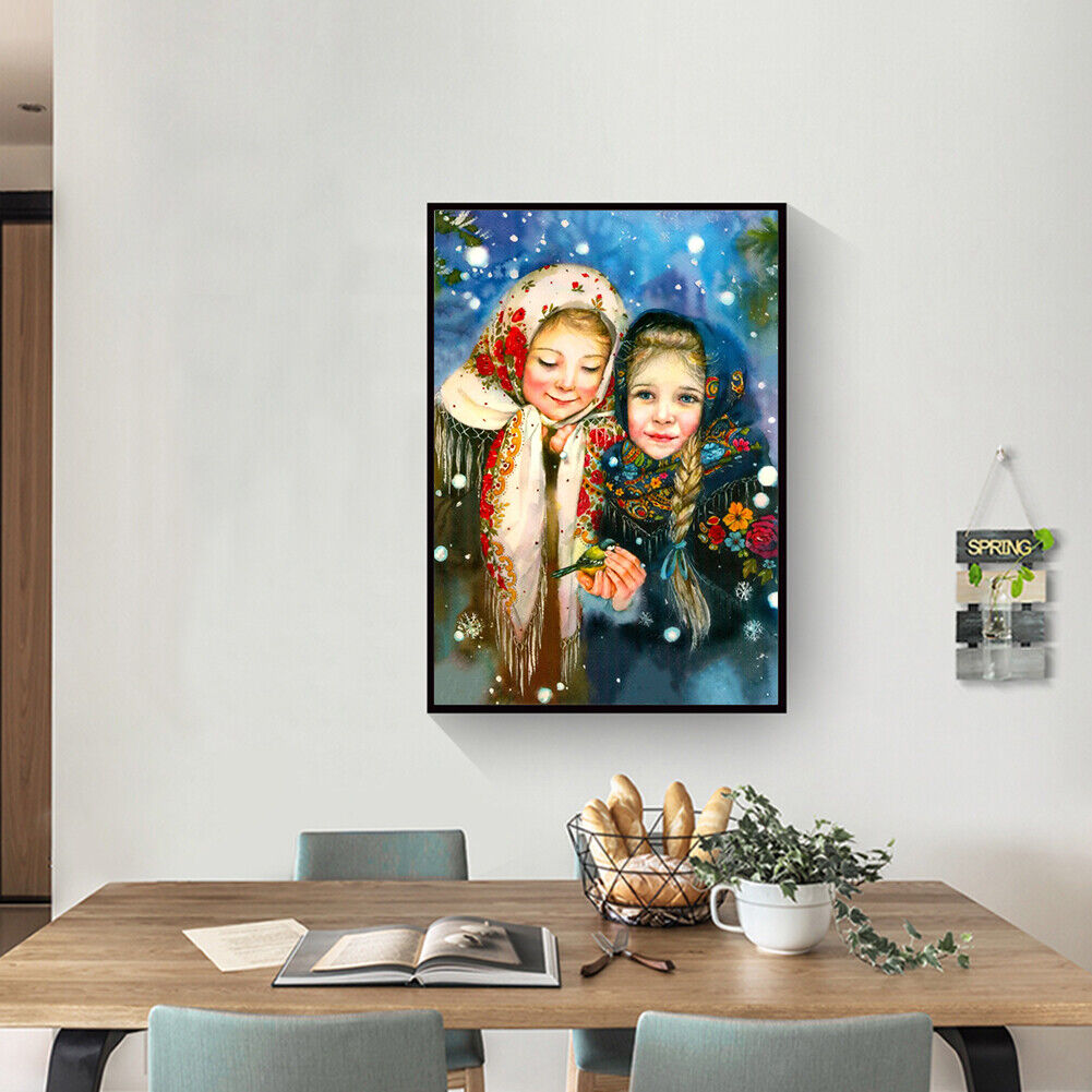 DIY Xmas Girls Full Drill Diamond Painting Mosaic Kit Bead Art Home Decor