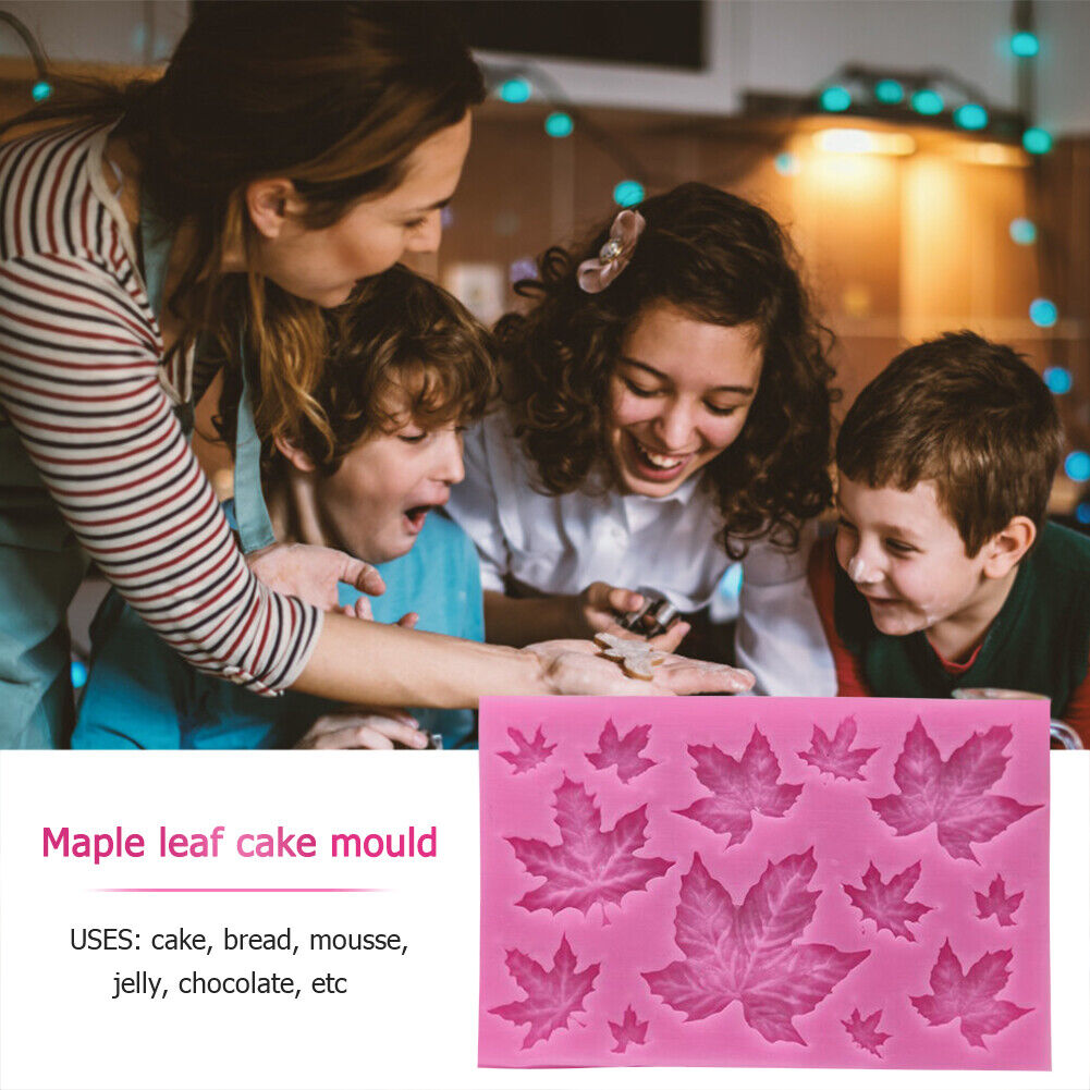 Silicone Chocolate Mold DIY Cake Fondant Sugarcraft Baking (B Maple Leaf)