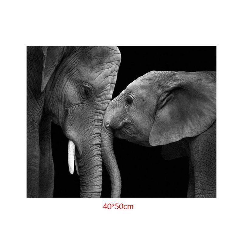 Elephants Frameless DIY Digital Oil Painting By Numbers Canvas Modern Wall Art
