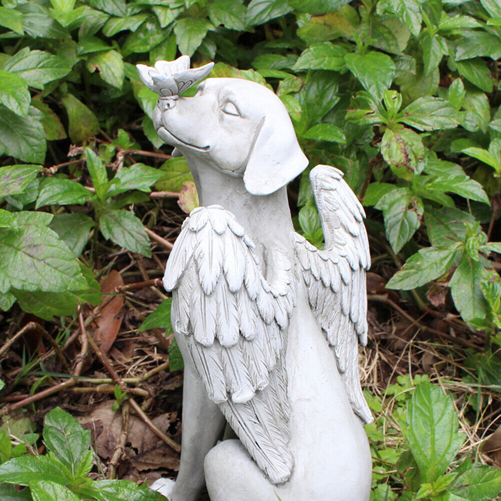Angel Dog Garden Statue Gift Home Outdoor Decoration Courtyard Accessories