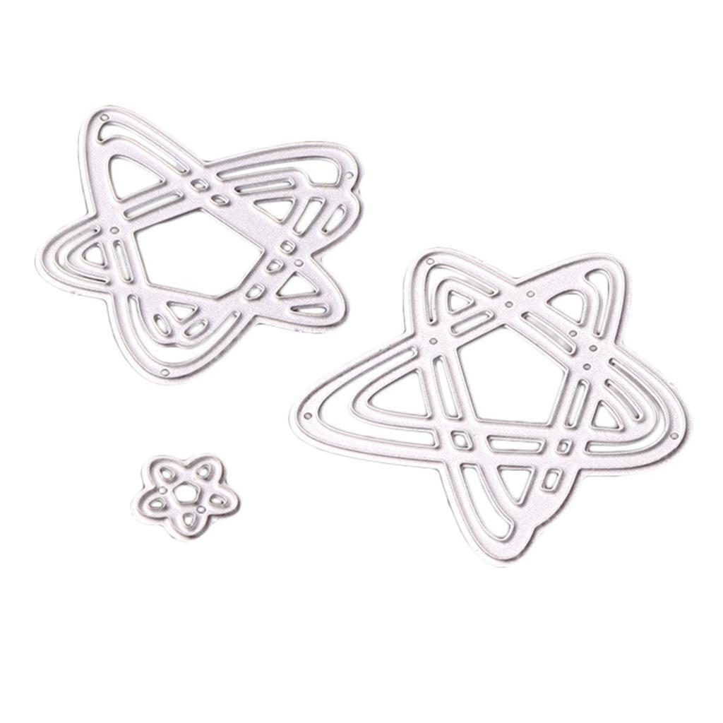 3 Pieces Star Shape Metal Cutting Dies for Scrapbook Photo Album Paper Craft