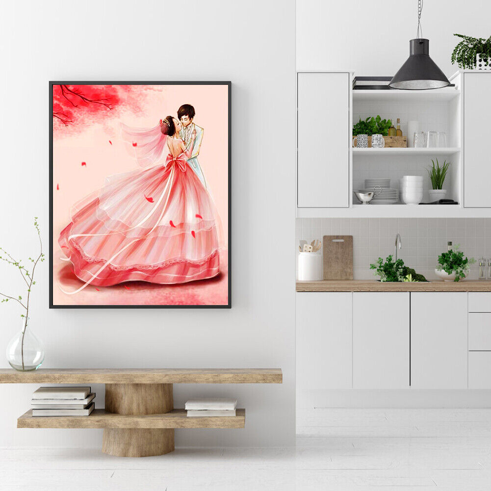 5D DIY Diamond Painting Wedding Couples Full Drill Embroidery Room Decor