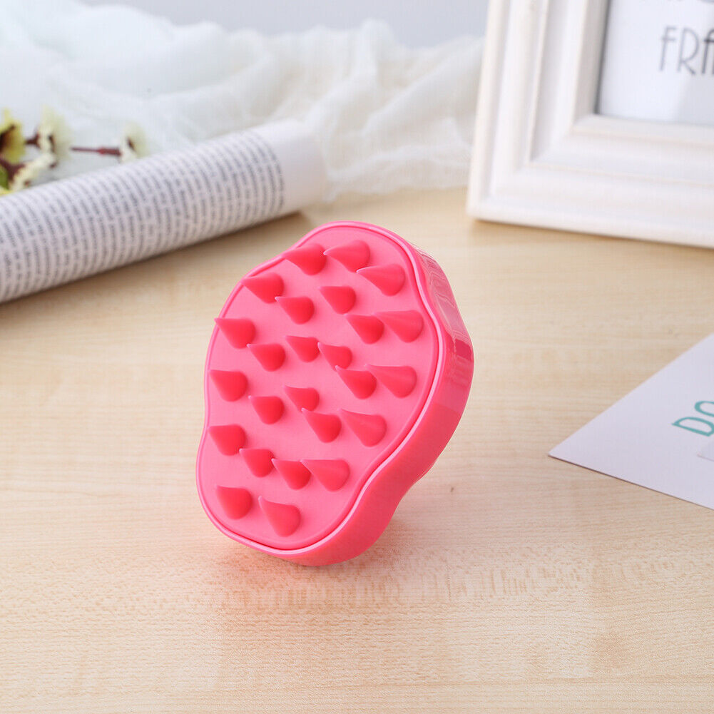 Silicone Hair Washing Comb Brush Head Scalp Massage Brush (Rose)