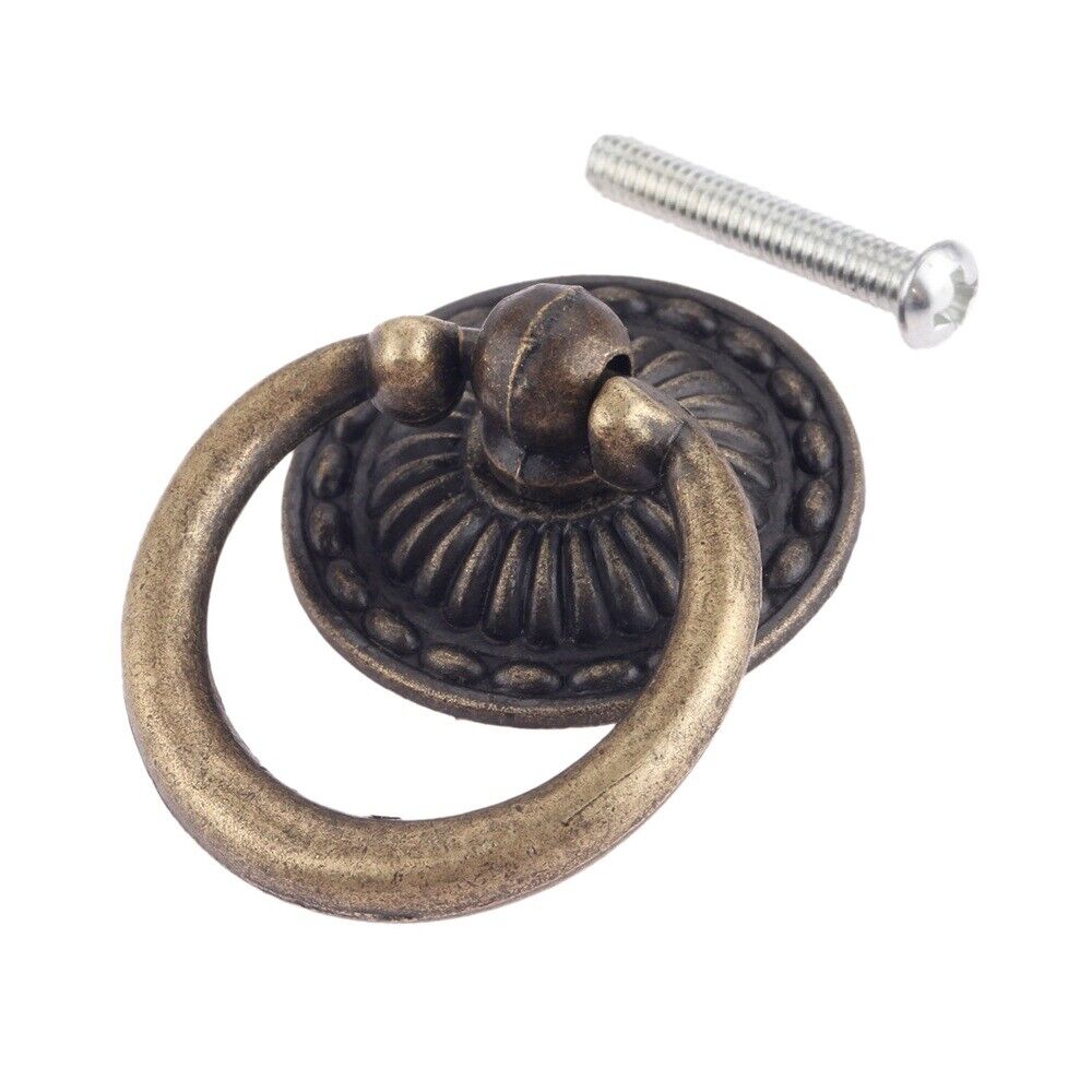 European Style Furniture Hardware Drawer Cupboard Round Ring Handle Pull Knob 1X