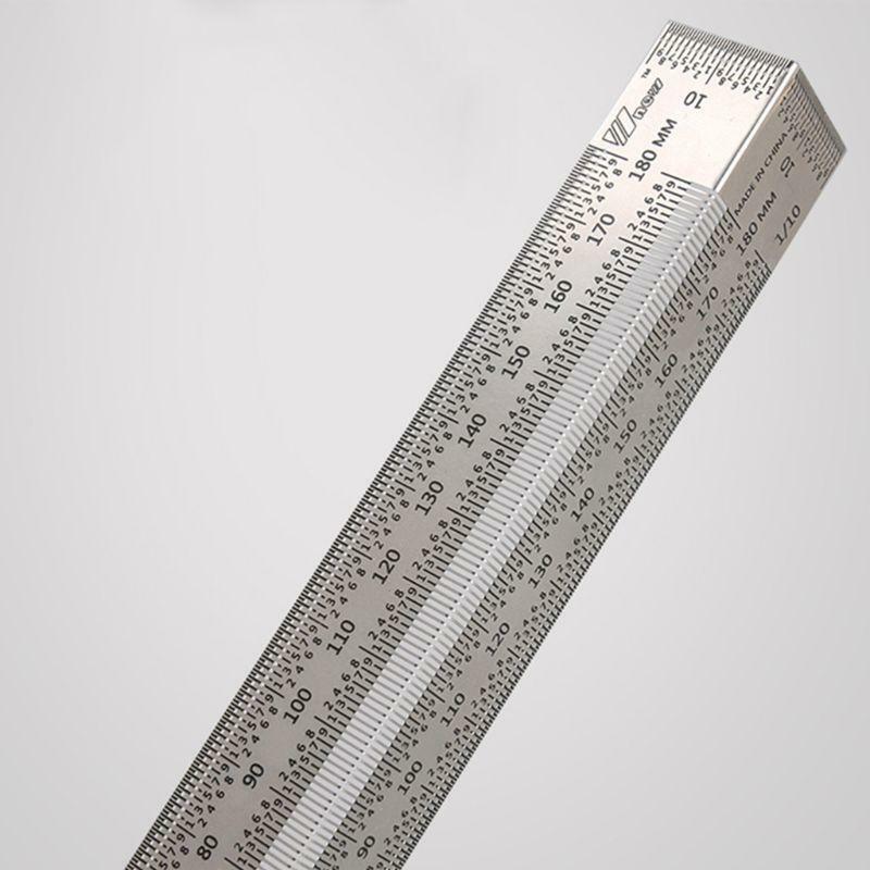 Woodworking 180mm Bend Rules Marking Rule Scriber for Dual-Surface Layout Ruler
