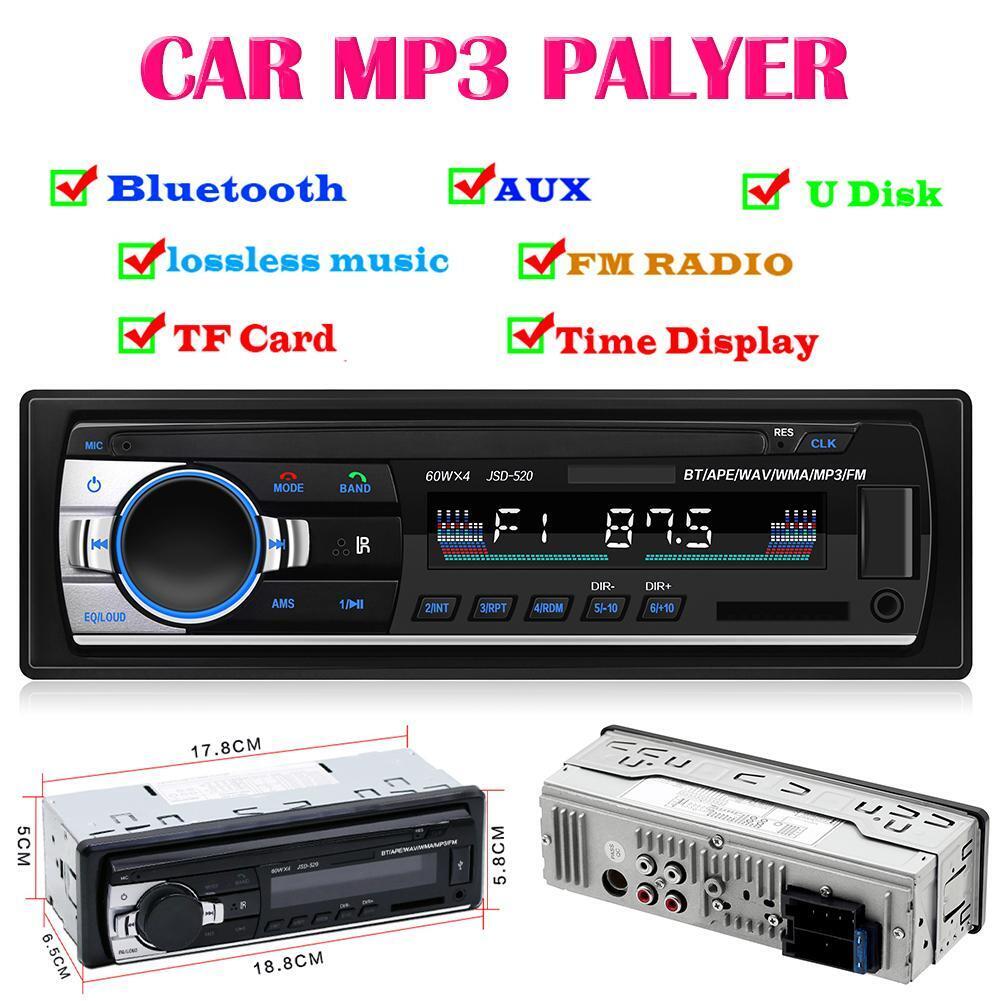 Car Stereo In Dash Bluetooth-compatible MP3 Player Aux Input USB FM Radio R