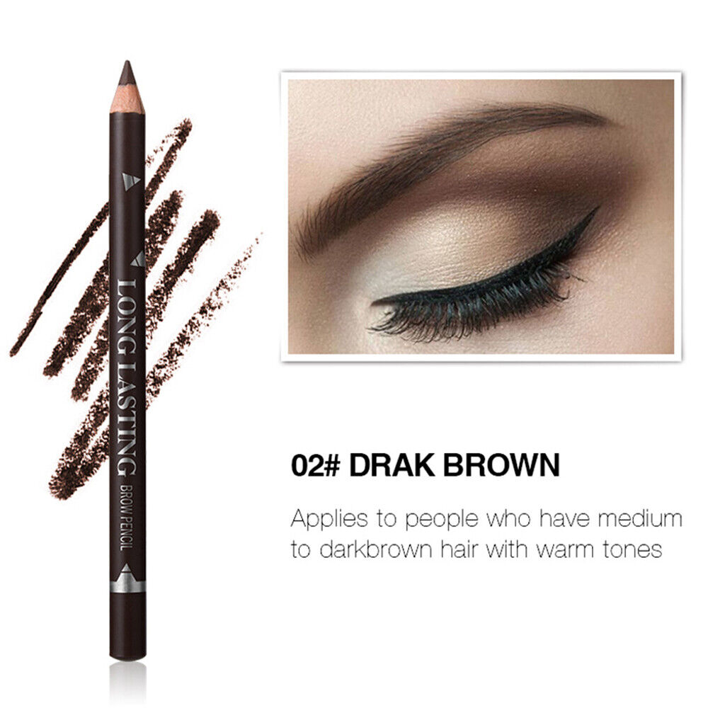 12pcs Waterproof  Eyebrow Makeup Pencil Eye Brow  Dark Brown