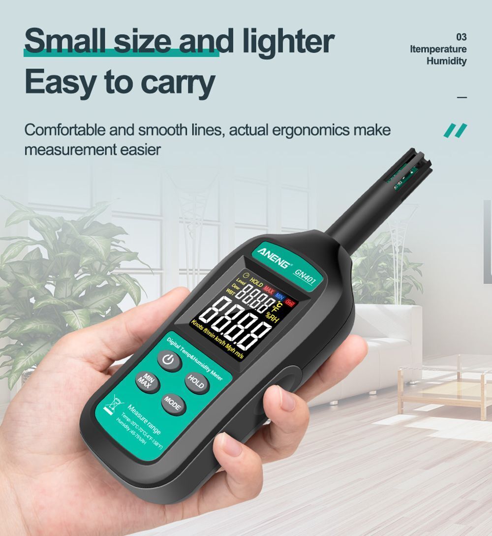 Gauge Tester Temperature Humidity Meter Handheld Digital Air Thermometer