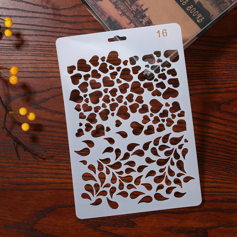 Theme Hollow Ruler Template DIY Photo Album Drawing Tool Love Heart Group
