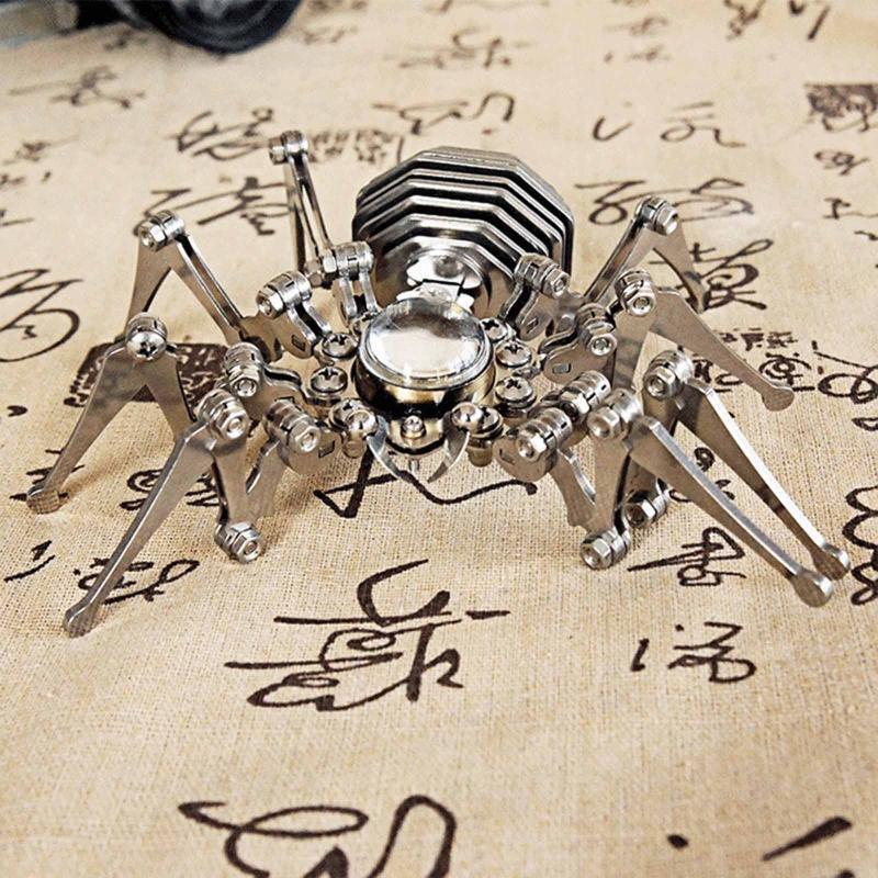 Foldable Hand and Foot Punk Spider Clock Creative Metal Crafts Ornament