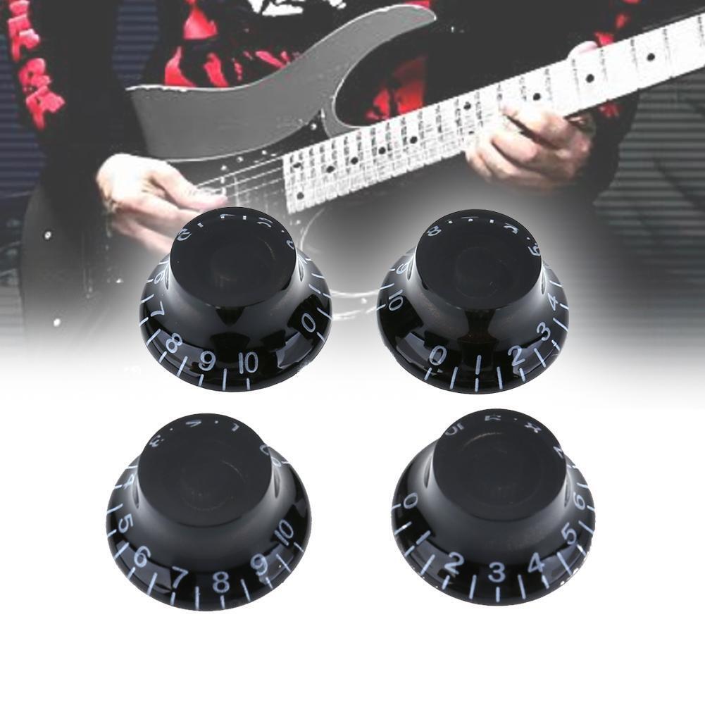 4pcs Transparent Acrylic Electric Guitar Bass Volume Knob Potentiometer Cap