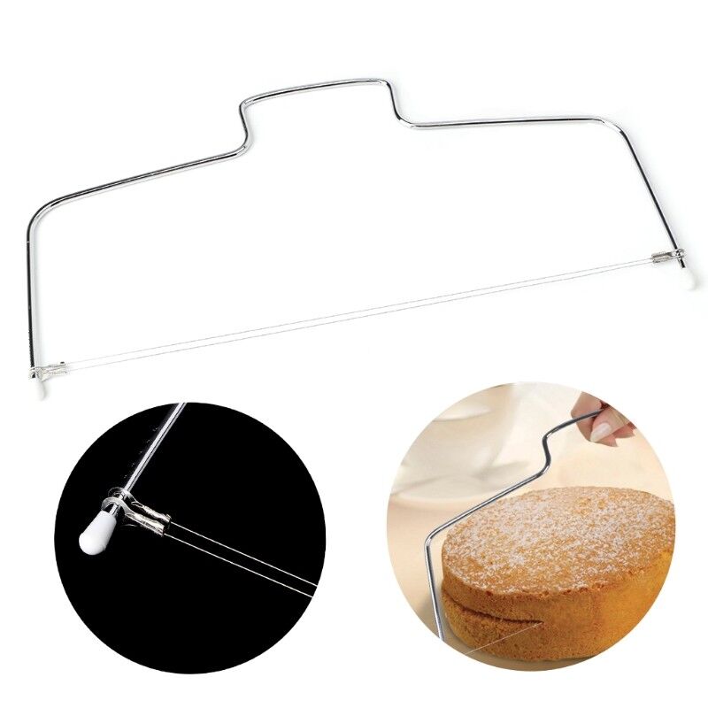 Double Adjustable Wire Stainles Steel Cake Slicer Leveler Cutter Baking Slicer