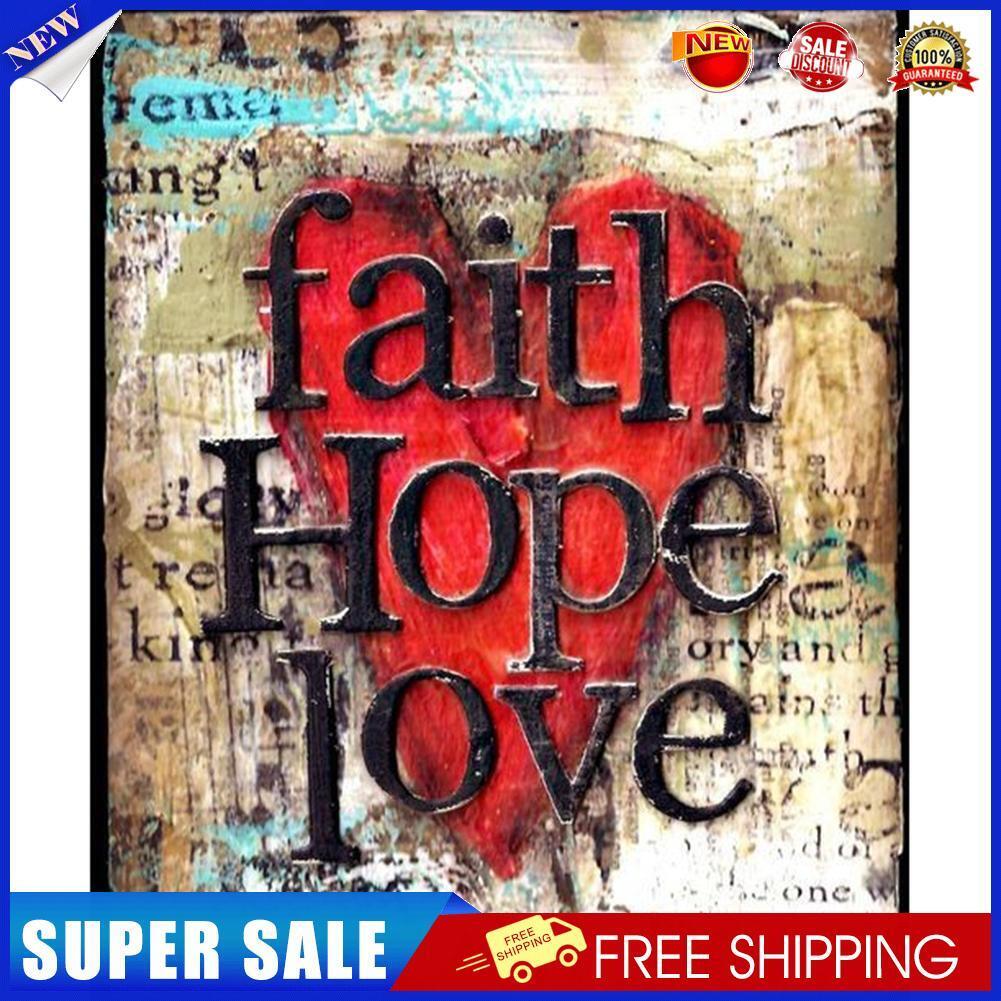Faith Hope Love Full Round Drill 5D Diamond Painting Living Room Wall Decor