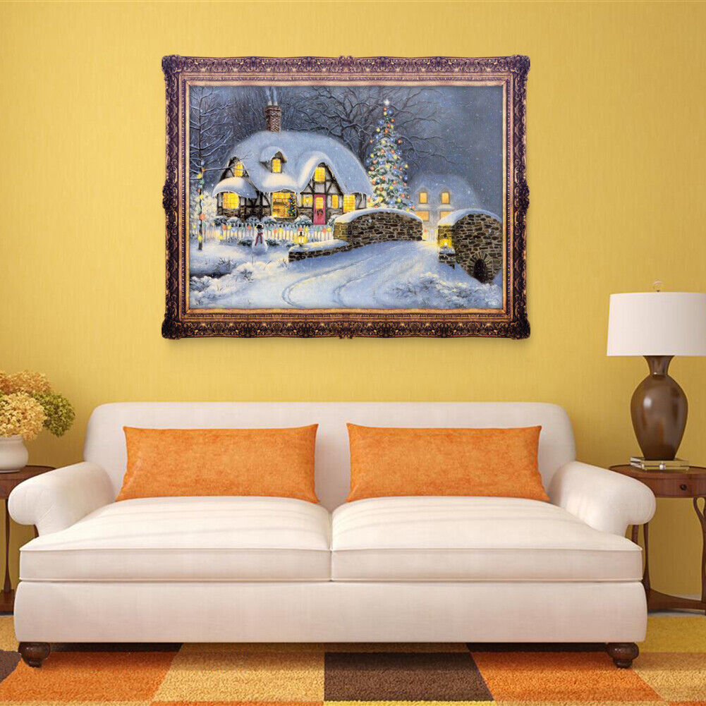 Christmas Night Snow 5D Diamond DIY Painting Craft Kit Home Wall  Decor