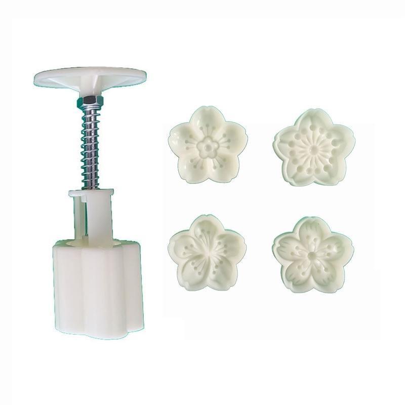 Cherry Shape Stamps Moon Cake Moulds for Mid-Autumn Festival DIY Baking Mooncake