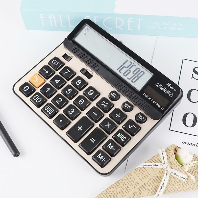 Home Office 14 Digits Electronic Calculator Large Screen Desktop Calculators