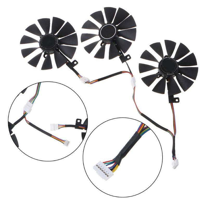3Pcs 90MM T129215BU 7Pin Cooling Fan for GTX1080Ti R9 390X/390 12V 0.5A