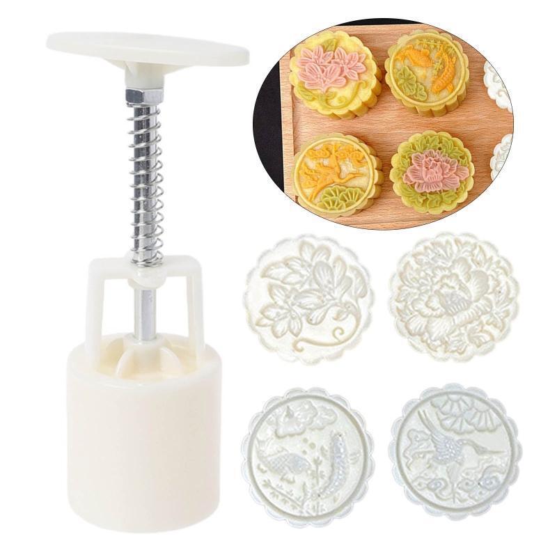 Mooncake Moulds Festival Hand Press Mooncake Cutters Pastry Decorating Gadgets