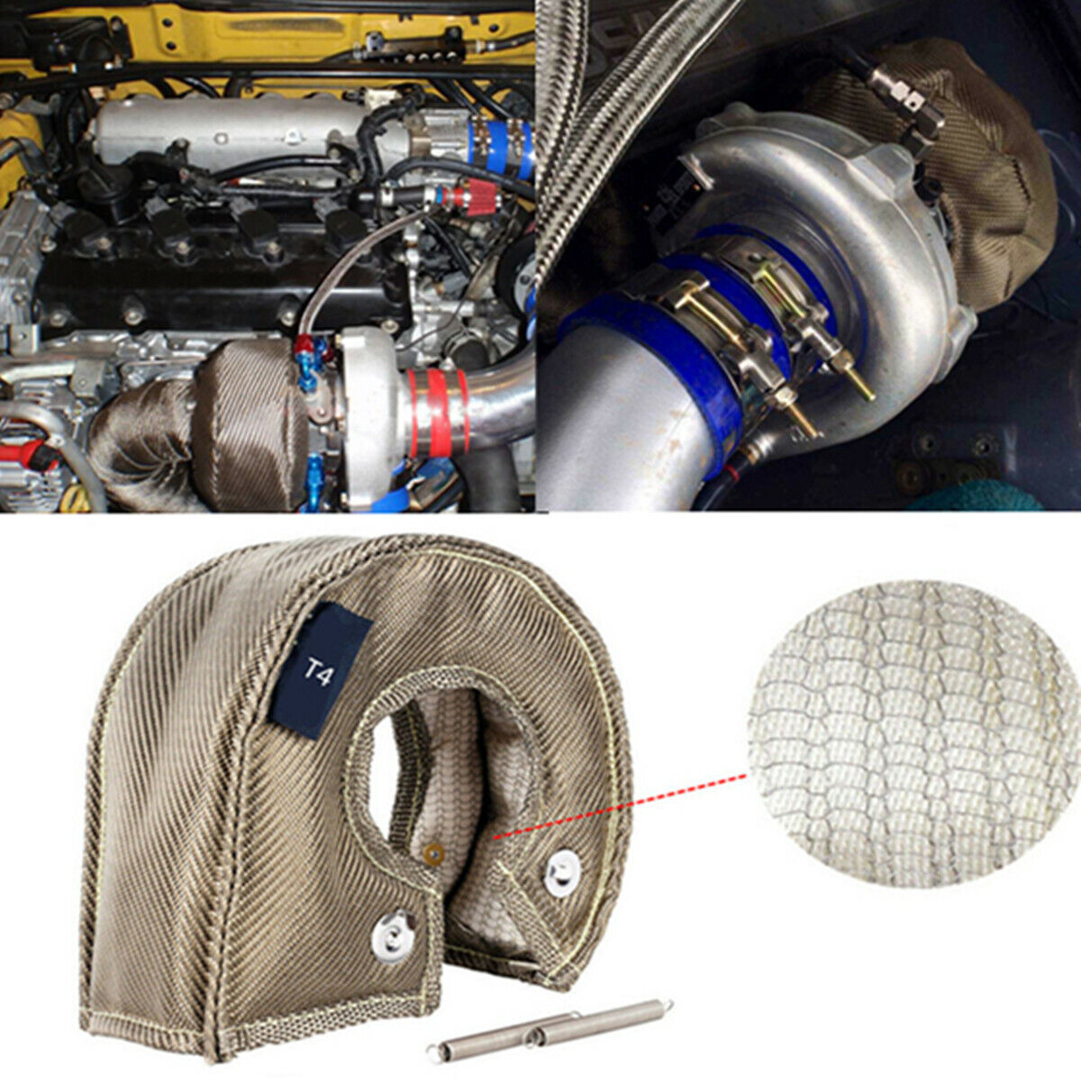 T4 Titanium Silica Stainless Steel Wire Turbocharge Turbo Blanket Shield Barrier