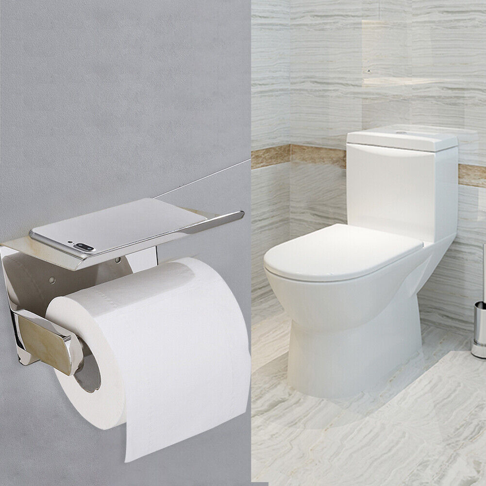 Bathroom Stainless Steel Mobile Phone Paper Towel Holder Storage Organizer