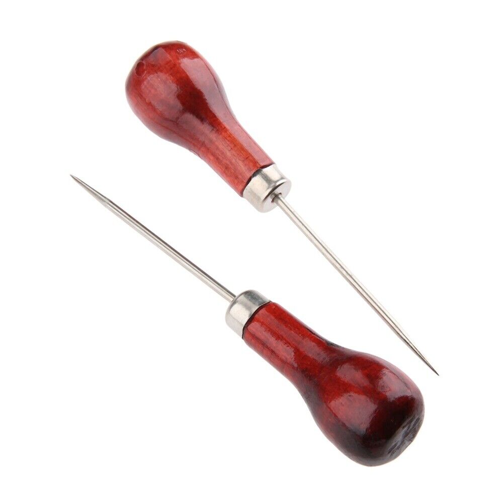 Wooden Metal Single Gourd Sewing Awls Excellent Addition for Leather Workshop