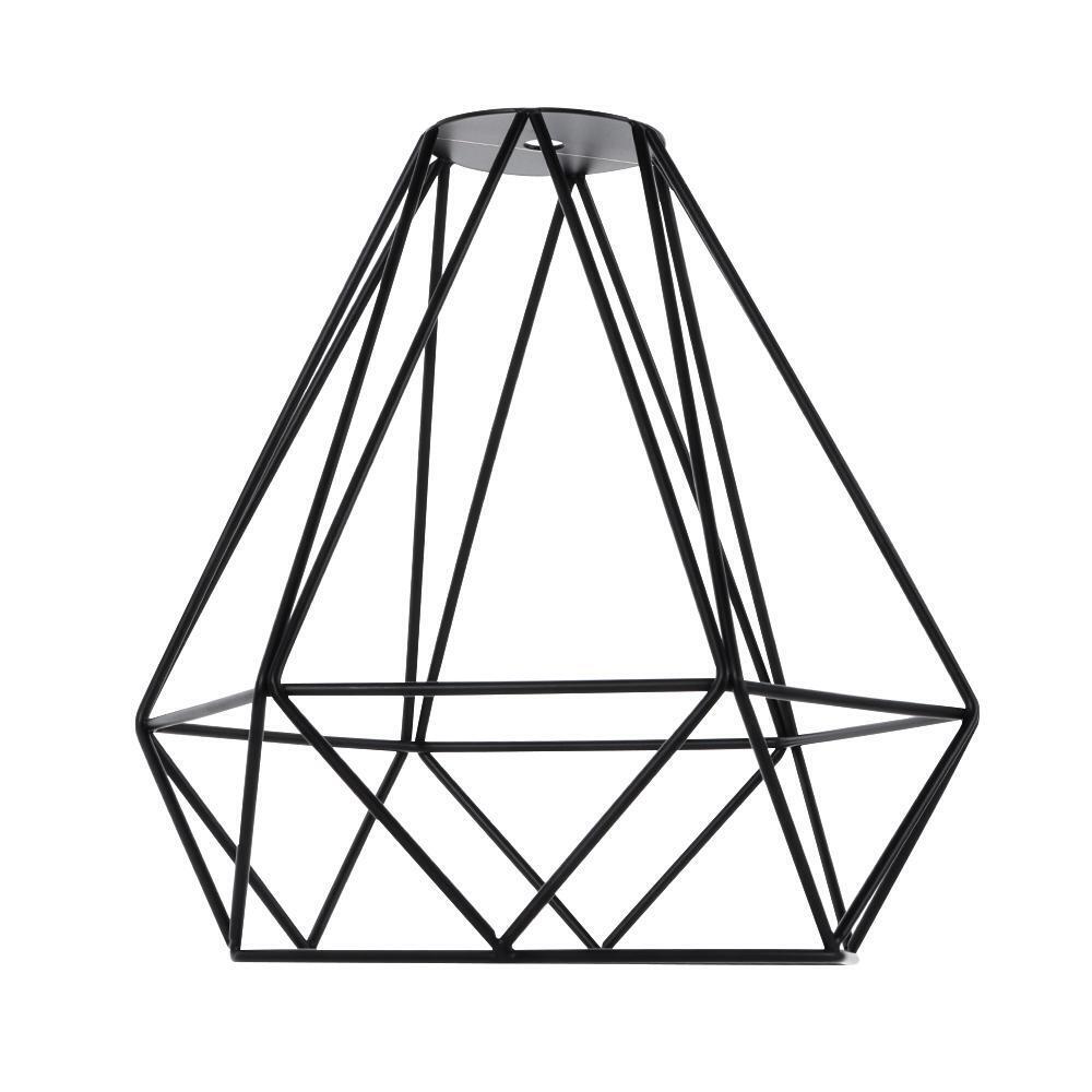 Metal Pendant Lamp Shade Geometric Ceiling Plate Light Holder Hanging Lamp Cage