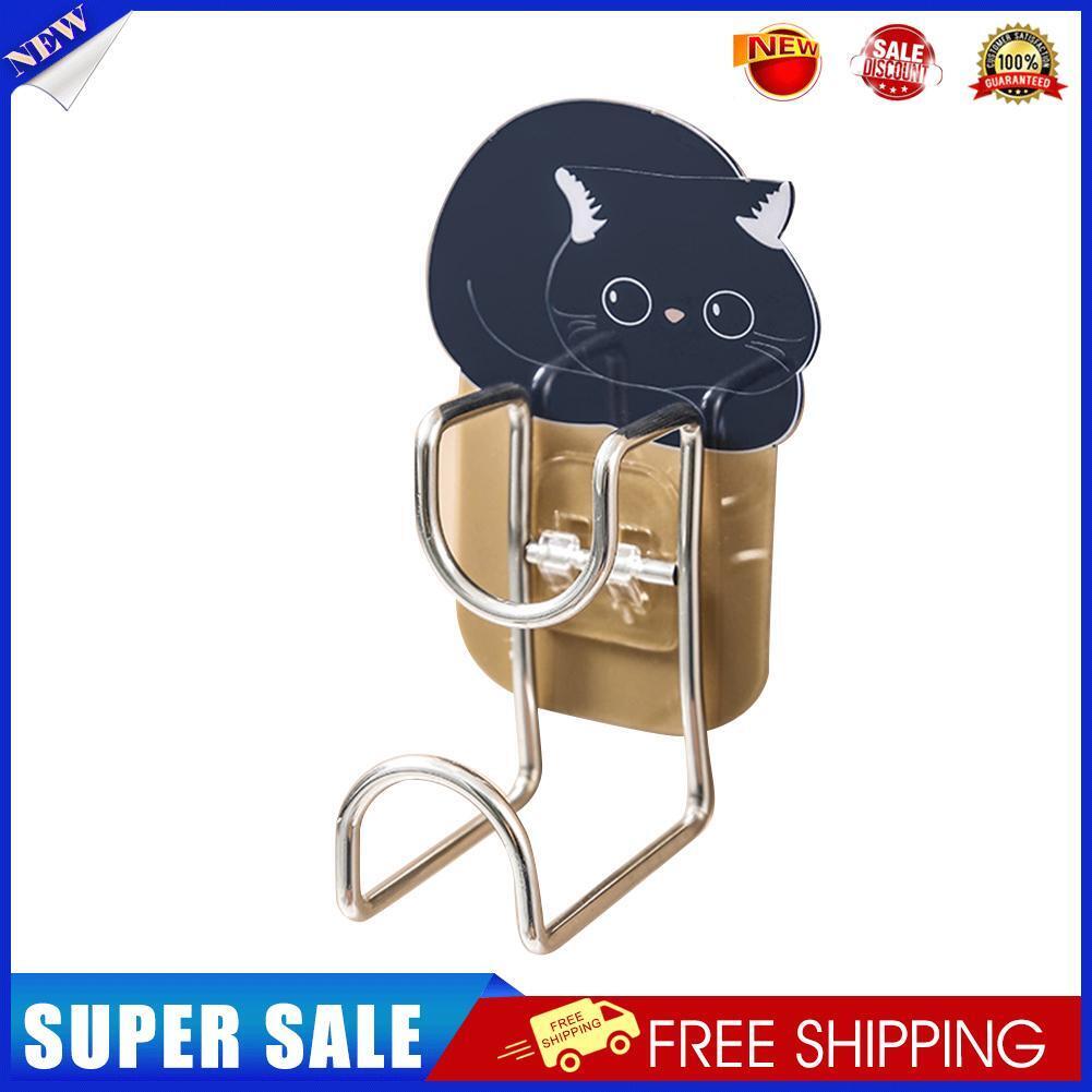 Punchfree Bathroom Storage Rack Washbasin Wall Organizer Hanger (Black Cat)