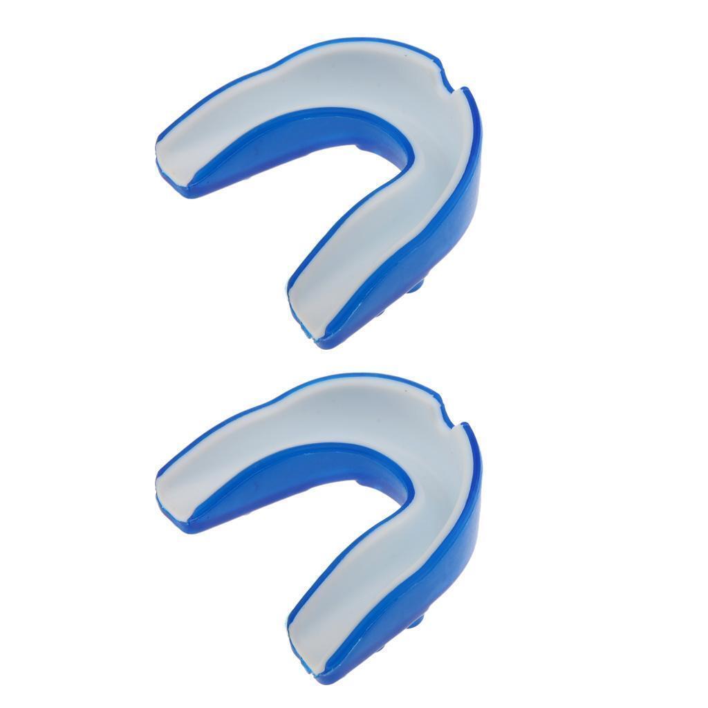 2 Silicone Alignment Mouth Guards Boxing MMA Teeth Protector Gum Shield Blue