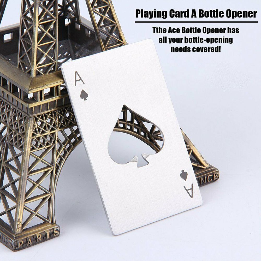Pocket Tool Beer Cap Multifunction Playing Card EDC Ace of Spades Bottle Opener