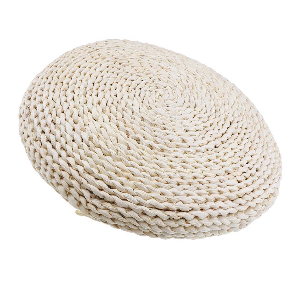 40cm Handmade Natural Straw Pouf Tatami Cushion Meditation Yoga Mat Zafu