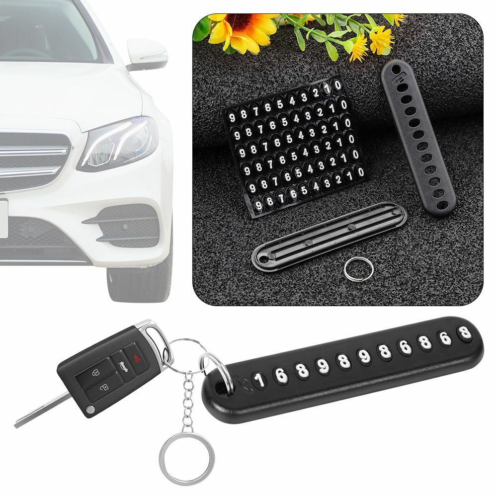 Creative with Phone Number Plate Key Chain Pendant DIY Anti-lost Keychain Car