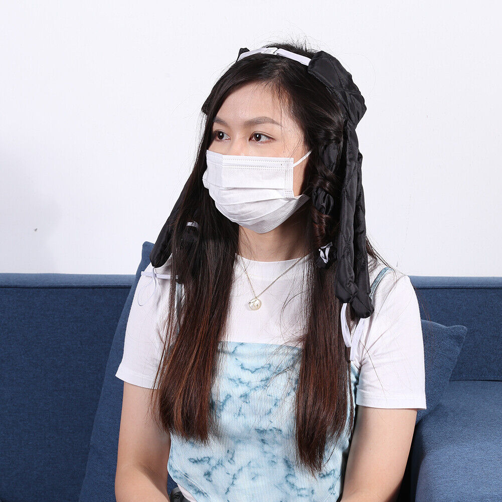 Heatless Spiral Curlers Sleeping Headband Hair Curler Hair Styling (Black)