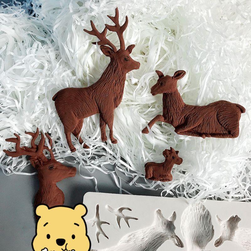 Christmas Deer Elk Silicone Mold Chocolate Cake Decorating Tool Fondant Mould