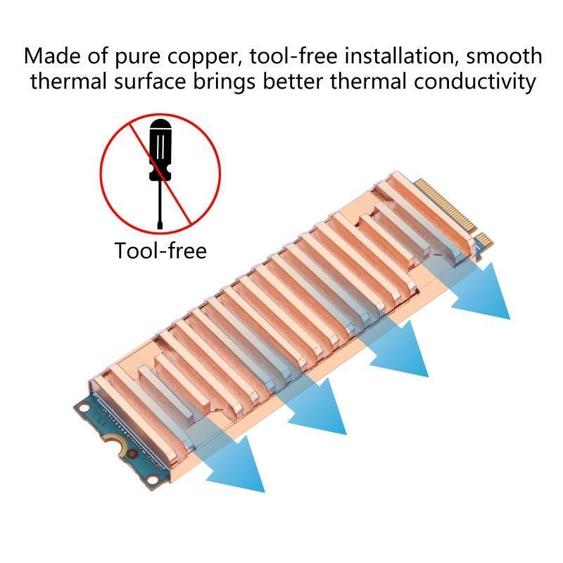 Copper Heatsink Thermal Conductive Adhesive For M.2 NGFF 2280 PCI-E NVME SSD