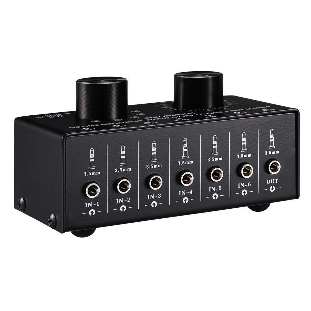 6 in 1 out Audio Signal Selection Switcher Splitter Selector Volume Control