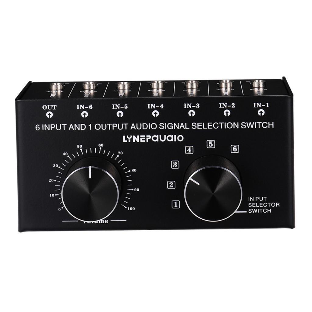 6 in 1 out Audio Signal Selection Switcher Splitter Selector Volume Control