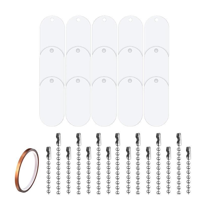 31Pcs/Set Mini Sublimation Stamping Tag for Pet Keycahin Dog Name Label Pendant