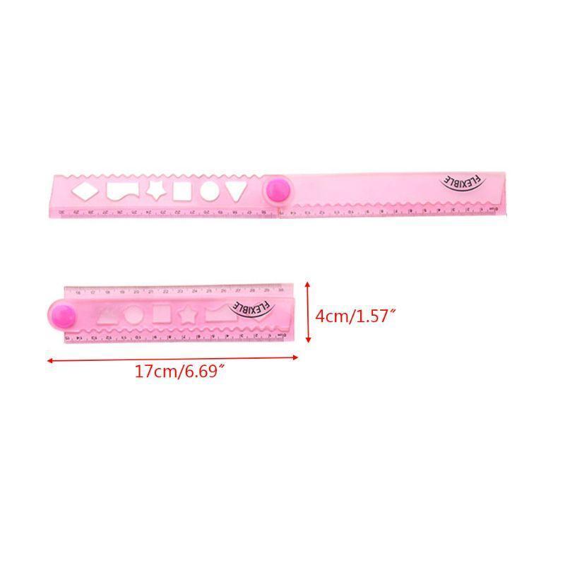 30cm Korean Flexible Folding Ruler Multifunction Plastic Drawing Rulers Office