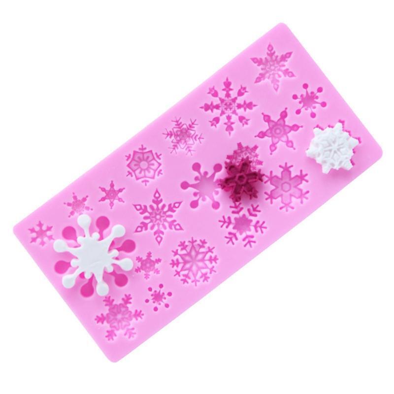 2 Pack Silicone Moulds Chocolate Cake Moulds DIY Snowflakes Shape Fondant Baking